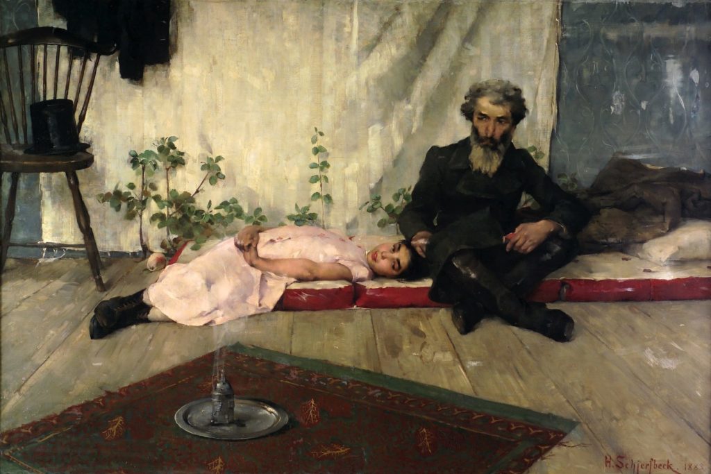 Helene Schjerfbeck (1862-1946). Fête juive (Lehtimajanjuhla), 1883. Öljy kankaalle, 115 x 172 cm. Kuva: Matias Uusikylä.